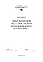 Potražnja za životnim osiguranjem - usporedba razvijenih i nerazvijenih Europskih zemalja