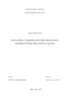 STRATEŠKO MJERENJE PERFORMANSI U NEPROFITNIM ORGANIZACIJAMA