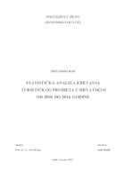 STATISTIČKA ANALIZA KRETANJA TURISTIČKOG PROMETA U HRVATSKOJ OD 2010. DO 2014. GODINE