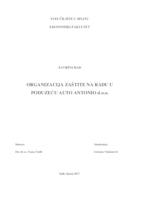 ORGANIZACIJA ZAŠTITE NA RADU U PODUZEĆU AUTO ANTONIO d.o.o.