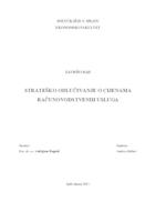 STRATEŠKO ODLUČIVANJE O CIJENAMA RAČUNOVODSTVENIH USLUGA