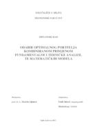 ODABIR OPTIMALNOG PORTFELJA KOMBINIRANOM PRIMJENOM FUNDAMENTALNE I TEHNIĈKE ANALIZE, TE MATEMATIĈKIH MODELA