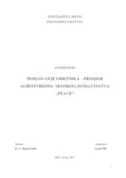 POSLOVANJE OBRTNIKA – PRIMJER AGROTURIZMA SEOSKOG DOMAĆINSTVA „PEACE“