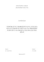 VERTIKALNA I HORIZONTALNA ANALIZA FINANCIJSKIH IZVJEŠTAJA NA PRIMJERU PODUZEĆA SLOBODNA DALMACIJA D.D. SPLIT