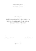 ISTRAŢIVANJE IZVORA FINANCIRANJA MALOG GOSPODARSTVA SPLITSKO-DALMATINSKE ŢUPANIJE