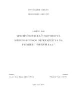 SPECIFIČNOSTI RAČUNOVODSTVA MEĐUNARODNOG OTPREMNIŠTVA NA PRIMJERU “ĐUGUM d.o.o.”