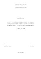 Menadžerske vještine u konceptu rješavanja problema u poduzeću AD Plastik