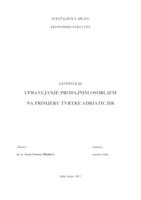 Upravljanje prodajnim osobljem na primjeru tvrtke Adriatic.hr