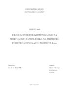 UTJECAJ INTERNE KOMUNIKACIJE NA MOTIVACIJU ZAPOSLENIKA NA PRIMJERU PODUZEĆA INNOVATIO PROFICIT d.o.o.