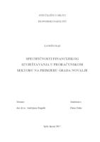 SPECIFIČNOSTI FINANCIJSKOG IZVJEŠTAVANJA U PRORAČUNSKOM SEKTORU NA PRIMJERU GRADA NOVALJE