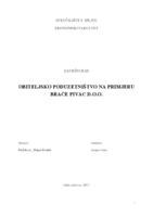 OBITELJSKO PODUZETNIŠTVO NA PRIMJERU BRAĆE PIVAC D.O.O.