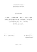 Analiza kreditnog ciklusa privatnog sektora u zemljama srednje i istočne Europe od 2003. do 2014. godine