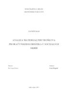 Analiza materijalnih troškova proračunskih korisnika u socijalnoj skrbi