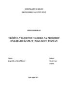 Tržišna vrijednost marke na primjeru HNK Hajduk Split i MKS Lech Poznan