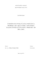 Uspješnost poslovanja poduzeća morske akvakulture u Splitsko-dalmatinskoj županiji u period od 2012. do 2015.