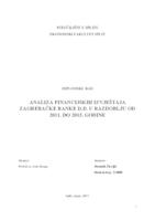 Analiza financijskih izvještaja Zagrebačke banke d.d. u razdoblju od 2011. do 2015. godine