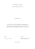 Analiza financijske stabilnosti primjenom zbirnih pokazatelja