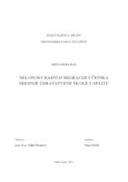 SKLONOST RADNOJ MIGRACIJI UČENIKA SREDNJE ZDRAVSTVENE ŠKOLE U SPLITU