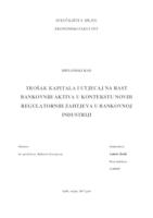 Trošak kapitala i utjecaj na rast bankovnih aktiva u kontekstu novih regulatornih zahtjeva u bankovnoj industriji