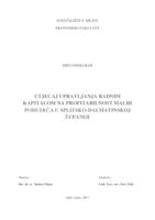 Utjecaj upravljanja radnim kapitalom na profitabilnost malih poduzeća u Splitsko-dalmatinskoj županiji