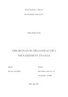 Oblikovanje organizacije i menadžment znanja