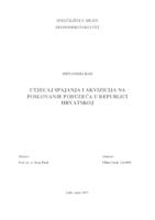UTJECAJ SPAJANJA I AKVIZICIJA NA POSLOVANJE PODUZEĆA U REPUBLICI HRVATSKOJ