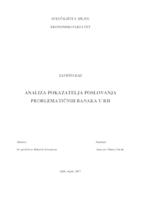 Analiza pokazatelja poslovanja problematičnih banaka u RH