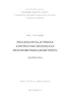 Procjena krivulje prinosa korporativnih obveznica na hrvatskom financijskom tržištu