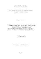 Usporedba modela optimizacije portfelja dionica na hrvatskom tržištu kapitala