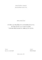 UTJECAJ TROŠKOVA STUDIRANJA NA POTRAŽNJU ZA USLUGAMA VISOKOŠKOLSKOG OBRAZOVANJA