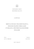 Međuzavisnost (ne)zadovoljstva poslom i razine stresa  kod učitelj(ic)a Splitsko-dalmatinske županije