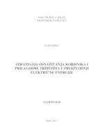 Strategija osnaživanja korisnika i prilagodbe tržištima u proizvodnji električne energije