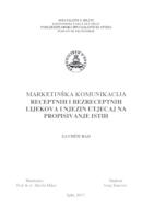 Marketinška komunikacija receptnih i bezreceptnih lijekova i njezin utjecaj na propisivanje istih