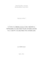 Učinci liberalizacije tržišta opskrbe električnom energijom na cijenu električne energije