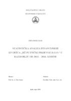 STATISTIČKA ANALIZA FINANCIJSKIH IZVJEŠĆA „HŽ PUTNIČKI PRIJEVOZ D.O.O.“ U RAZDOBLJU OD 2013. - 2016. GODINE