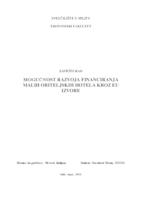 MOGUĆNOST RAZVOJA FINANCIRANJA MALIH OBITELJSKIH HOTELA KROZ EU IZVORE