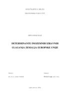 DETERMINANTE INOZEMNIH IZRAVNIH ULAGANJA ZEMALJA EUROPSKE UNIJE