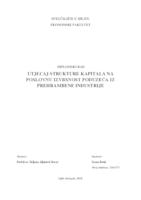 UTJECAJ STRUKTURE KAPITALA NA POSLOVNU IZVRSNOST PODUZEĆA IZ PREHRAMBENE INDUSTRIJE