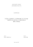 UTJECAJ KRIZE U AGROKORU NA STANJE TRŽIŠTA KAPITALA U REPUBLICI HRVATSKOJ