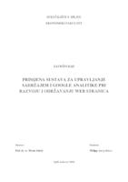 PRIMJENA SUSTAVA ZA UPRAVLJANJE SADRŽAJEM I GOOGLE ANALITIKE PRI RAZVOJU I ODRŽAVANJU WEB STRANICA