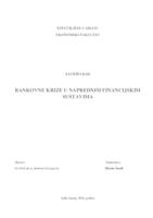 BANKOVNE KRIZE U NAPREDNIM FINANCIJSKIM SUSTAVIMA