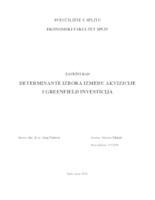 DETERMINANTE IZBORA IZMEĐU AKVIZICIJE I GREENFIELD INVESTICIJA