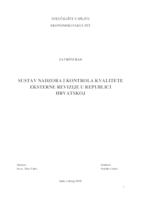 SUSTAV NADZORA I KONTROLA KVALITETE EKSTERNE REVIZIJE U REPUBLICI HRVATSKOJ