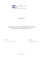 ISTRAŽIVANJE ZA POTREBE PROMJENE STRATEGIJE POSLOVANJA – PROMET SPLIT d.o.o.