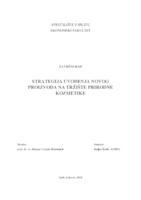 STRATEGIJA UVOĐENJA NOVOG PROIZVODA NA TRŽIŠTE PRIRODNE KOZMETIKE