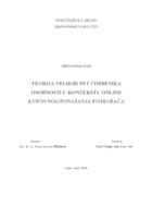 TEORIJA VELIKIH PET ČIMBENIKA OSOBNOSTI U KONTEKSTU ONLINE KUPOVNOG PONAŠANJA POTROŠAČA