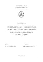 ANALIZA ULAGANJA U OBRAZOVANJE I OBUKU I POVEZANOST S MOTIVACIJOM ZAPOSLENIKA U NEPROFITNIM ORGANIZACIJAMA