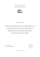 UTJECAJ ZADOVOLJSTVA ZAPOSLENIKA NA USPJEŠNOST POSLOVANJA PODUZEĆA U TEKSTILNOJ INDUSTRIJI SPLITSKO-DALMATINSKE ŽUPANIJE