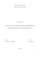 UTJECAJ SOCIOEKONOMSKOG OKRUŽENJA NA POKRETANJE NOVIH PODUZEĆA