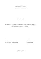 UPRAVLJANJE KONFLIKTIMA U RESTORANU SPHERE HOTELA KOMPAS